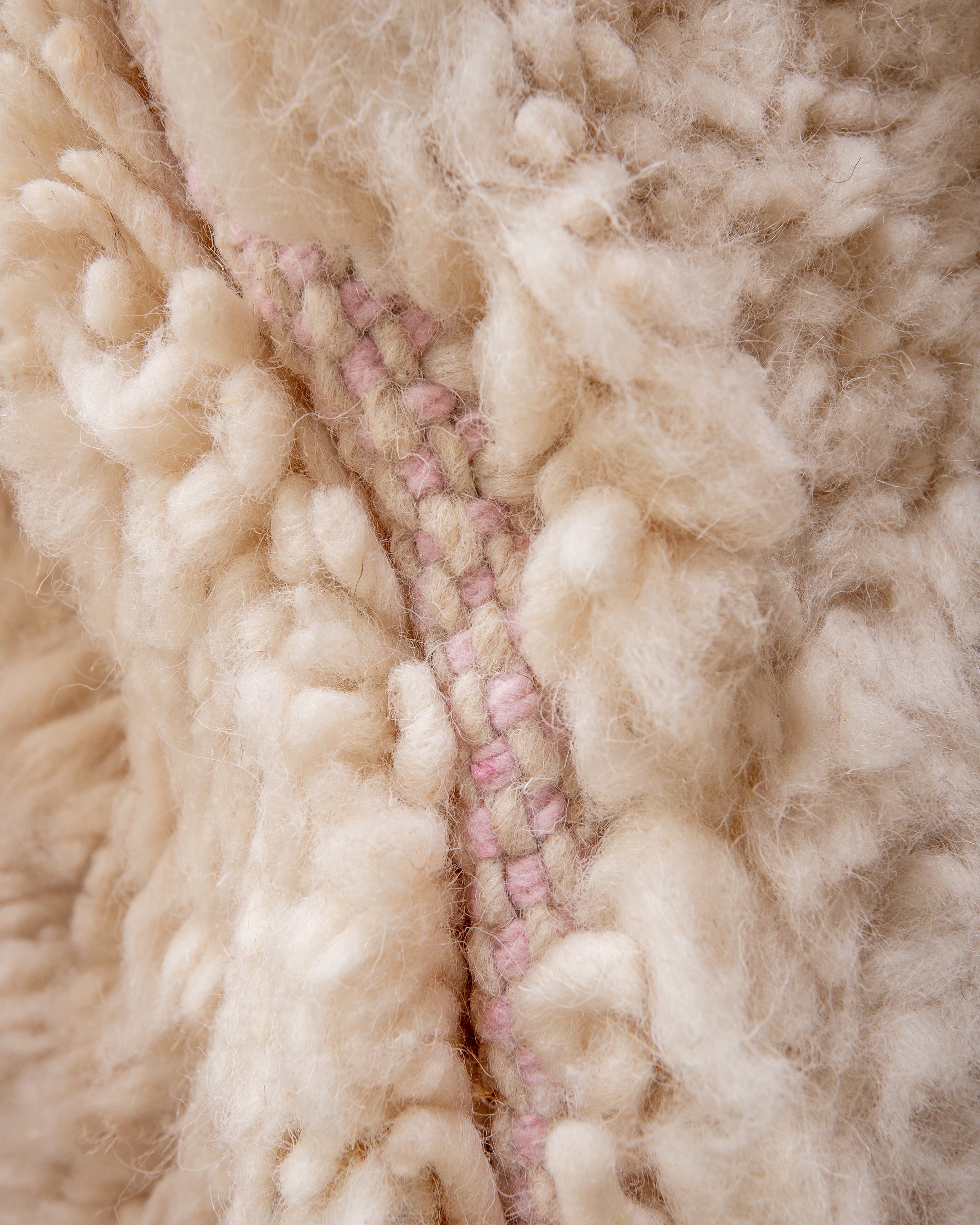 Modern, designer, handcrafted Berber rug from Morocco. Beniourain carpet with beautiful colors and patterns and fluffy wool texture.